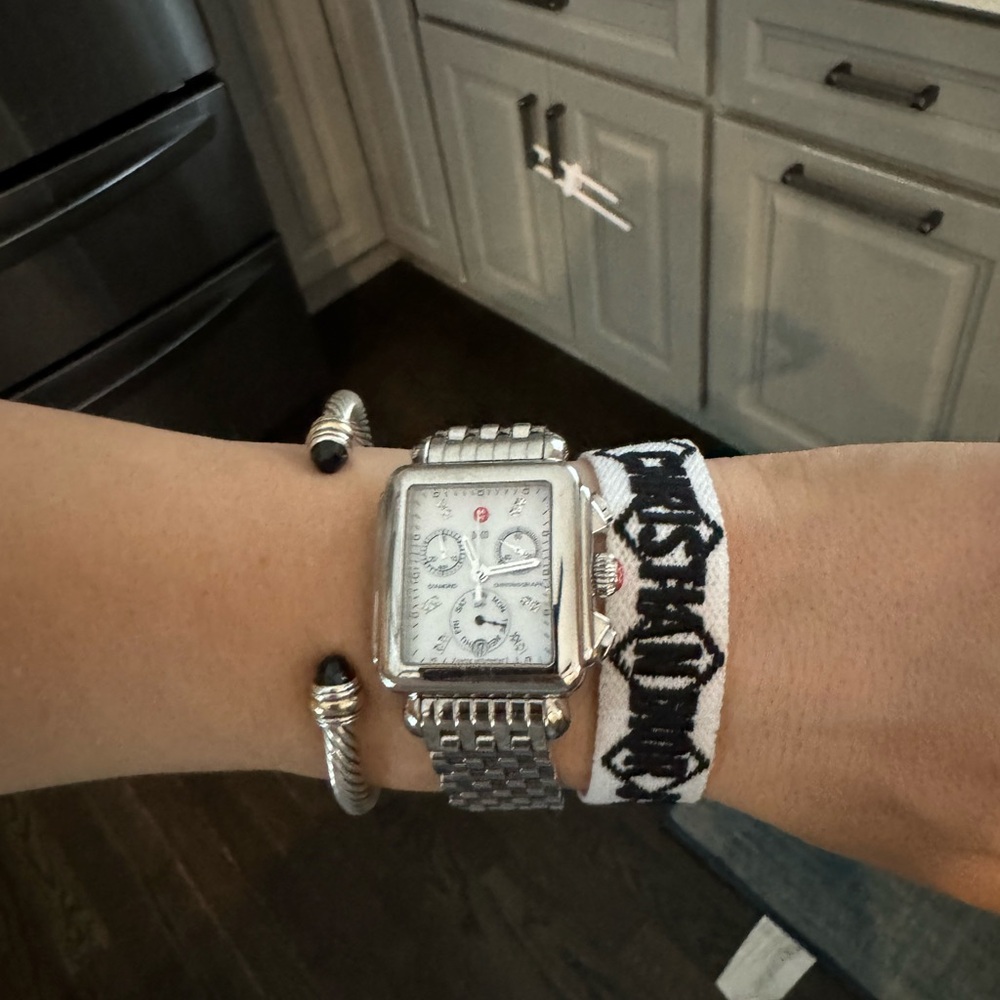 Black and white Woven Cotton Friendship Bracelet